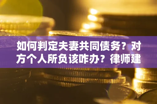 武汉如何判定夫妻共同债务？对方个人所负该咋办？律师建议